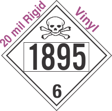 Poison Toxic Class 6.1 UN1895 20mil Rigid Vinyl DOT Placard