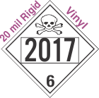 Poison Toxic Class 6.1 UN2017 20mil Rigid Vinyl DOT Placard
