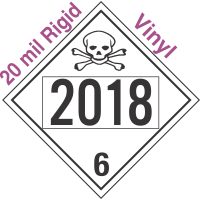 Poison Toxic Class 6.1 UN2018 20mil Rigid Vinyl DOT Placard