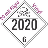 Poison Toxic Class 6.1 UN2020 20mil Rigid Vinyl DOT Placard