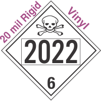 Poison Toxic Class 6.1 UN2022 20mil Rigid Vinyl DOT Placard