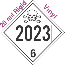 Poison Toxic Class 6.1 UN2023 20mil Rigid Vinyl DOT Placard