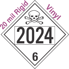 Poison Toxic Class 6.1 UN2024 20mil Rigid Vinyl DOT Placard
