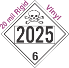 Poison Toxic Class 6.1 UN2025 20mil Rigid Vinyl DOT Placard