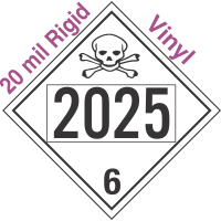 Poison Toxic Class 6.1 UN2025 20mil Rigid Vinyl DOT Placard