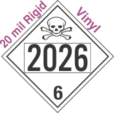 Poison Toxic Class 6.1 UN2026 20mil Rigid Vinyl DOT Placard