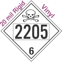 Poison Toxic Class 6.1 UN2205 20mil Rigid Vinyl DOT Placard