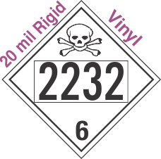 Poison Toxic Class 6.1 UN2232 20mil Rigid Vinyl DOT Placard