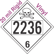 Poison Toxic Class 6.1 UN2236 20mil Rigid Vinyl DOT Placard