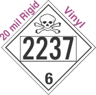 Poison Toxic Class 6.1 UN2237 20mil Rigid Vinyl DOT Placard