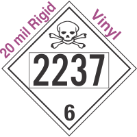 Poison Toxic Class 6.1 UN2237 20mil Rigid Vinyl DOT Placard