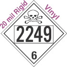 Poison Toxic Class 6.1 UN2249 20mil Rigid Vinyl DOT Placard