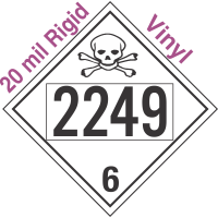 Poison Toxic Class 6.1 UN2249 20mil Rigid Vinyl DOT Placard