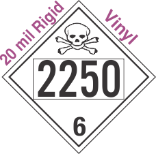 Poison Toxic Class 6.1 UN2250 20mil Rigid Vinyl DOT Placard