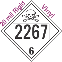 Poison Toxic Class 6.1 UN2267 20mil Rigid Vinyl DOT Placard