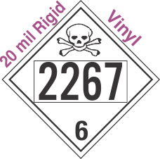 Poison Toxic Class 6.1 UN2267 20mil Rigid Vinyl DOT Placard