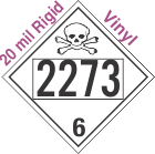 Poison Toxic Class 6.1 UN2273 20mil Rigid Vinyl DOT Placard