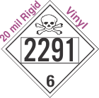 Poison Toxic Class 6.1 UN2291 20mil Rigid Vinyl DOT Placard