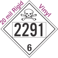 Poison Toxic Class 6.1 UN2291 20mil Rigid Vinyl DOT Placard