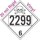 Poison Toxic Class 6.1 UN2299 20mil Rigid Vinyl DOT Placard