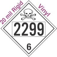 Poison Toxic Class 6.1 UN2299 20mil Rigid Vinyl DOT Placard