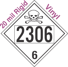 Poison Toxic Class 6.1 UN2306 20mil Rigid Vinyl DOT Placard