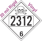 Poison Toxic Class 6.1 UN2312 20mil Rigid Vinyl DOT Placard