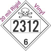 Poison Toxic Class 6.1 UN2312 20mil Rigid Vinyl DOT Placard