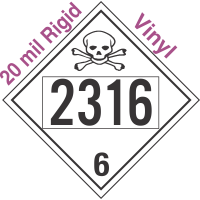 Poison Toxic Class 6.1 UN2316 20mil Rigid Vinyl DOT Placard