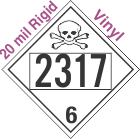 Poison Toxic Class 6.1 UN2317 20mil Rigid Vinyl DOT Placard