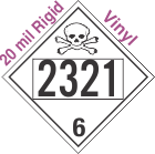 Poison Toxic Class 6.1 UN2321 20mil Rigid Vinyl DOT Placard