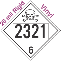 Poison Toxic Class 6.1 UN2321 20mil Rigid Vinyl DOT Placard