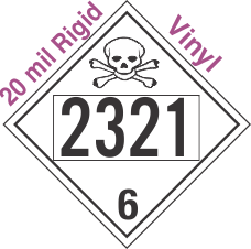 Poison Toxic Class 6.1 UN2321 20mil Rigid Vinyl DOT Placard