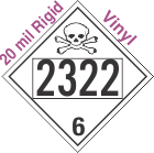 Poison Toxic Class 6.1 UN2322 20mil Rigid Vinyl DOT Placard