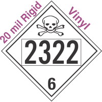 Poison Toxic Class 6.1 UN2322 20mil Rigid Vinyl DOT Placard