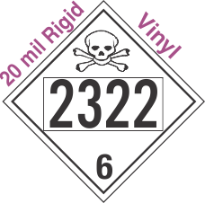 Poison Toxic Class 6.1 UN2322 20mil Rigid Vinyl DOT Placard