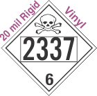 Poison Toxic Class 6.1 UN2337 20mil Rigid Vinyl DOT Placard
