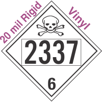 Poison Toxic Class 6.1 UN2337 20mil Rigid Vinyl DOT Placard