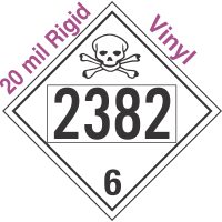 Poison Toxic Class 6.1 UN2382 20mil Rigid Vinyl DOT Placard