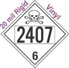 Poison Toxic Class 6.1 UN2407 20mil Rigid Vinyl DOT Placard