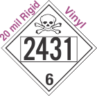 Poison Toxic Class 6.1 UN2431 20mil Rigid Vinyl DOT Placard