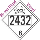 Poison Toxic Class 6.1 UN2432 20mil Rigid Vinyl DOT Placard