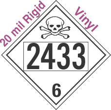Poison Toxic Class 6.1 UN2433 20mil Rigid Vinyl DOT Placard