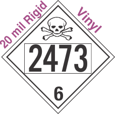 Poison Toxic Class 6.1 UN2473 20mil Rigid Vinyl DOT Placard