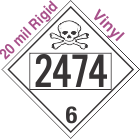 Poison Toxic Class 6.1 UN2474 20mil Rigid Vinyl DOT Placard