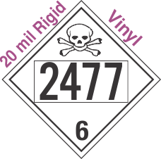 Poison Toxic Class 6.1 UN2477 20mil Rigid Vinyl DOT Placard