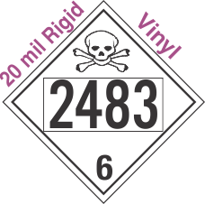 Poison Toxic Class 6.1 UN2483 20mil Rigid Vinyl DOT Placard
