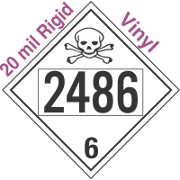 Poison Toxic Class 6.1 UN2486 20mil Rigid Vinyl DOT Placard