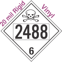 Poison Toxic Class 6.1 UN2488 20mil Rigid Vinyl DOT Placard