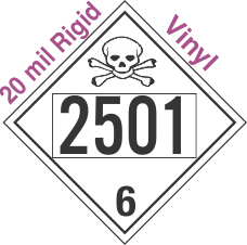 Poison Toxic Class 6.1 UN2501 20mil Rigid Vinyl DOT Placard